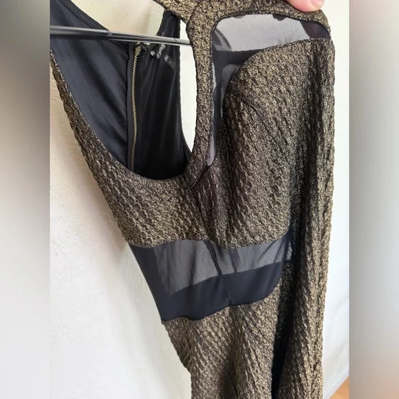 Express Black and Gold Mini Dress - Picture 4 of 7